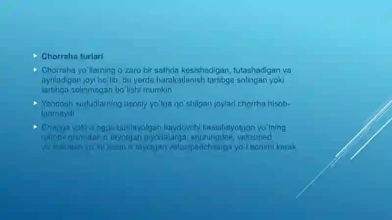 Chorrahalarda to'g'ri harakatlanish qoidalari 2