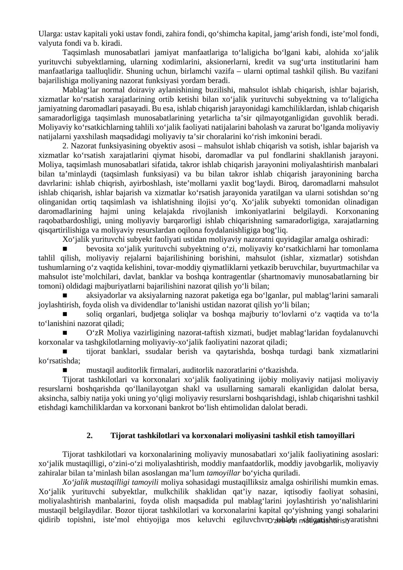 Tijorat tashkilotlari va korxonalarining moliyasi 2