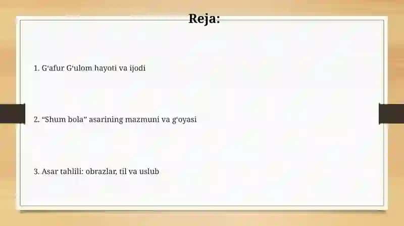 Shum bola asarining tahlili 2
