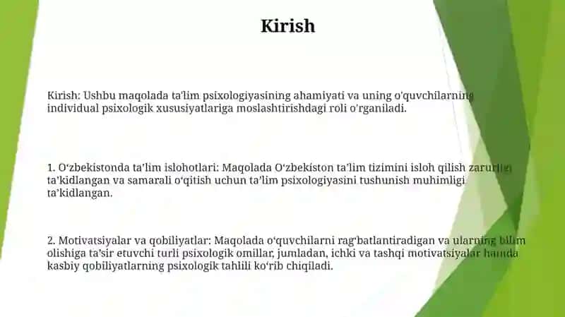 Ta'lim Psixologiyasini O‘Rganish Zaruriyati 2