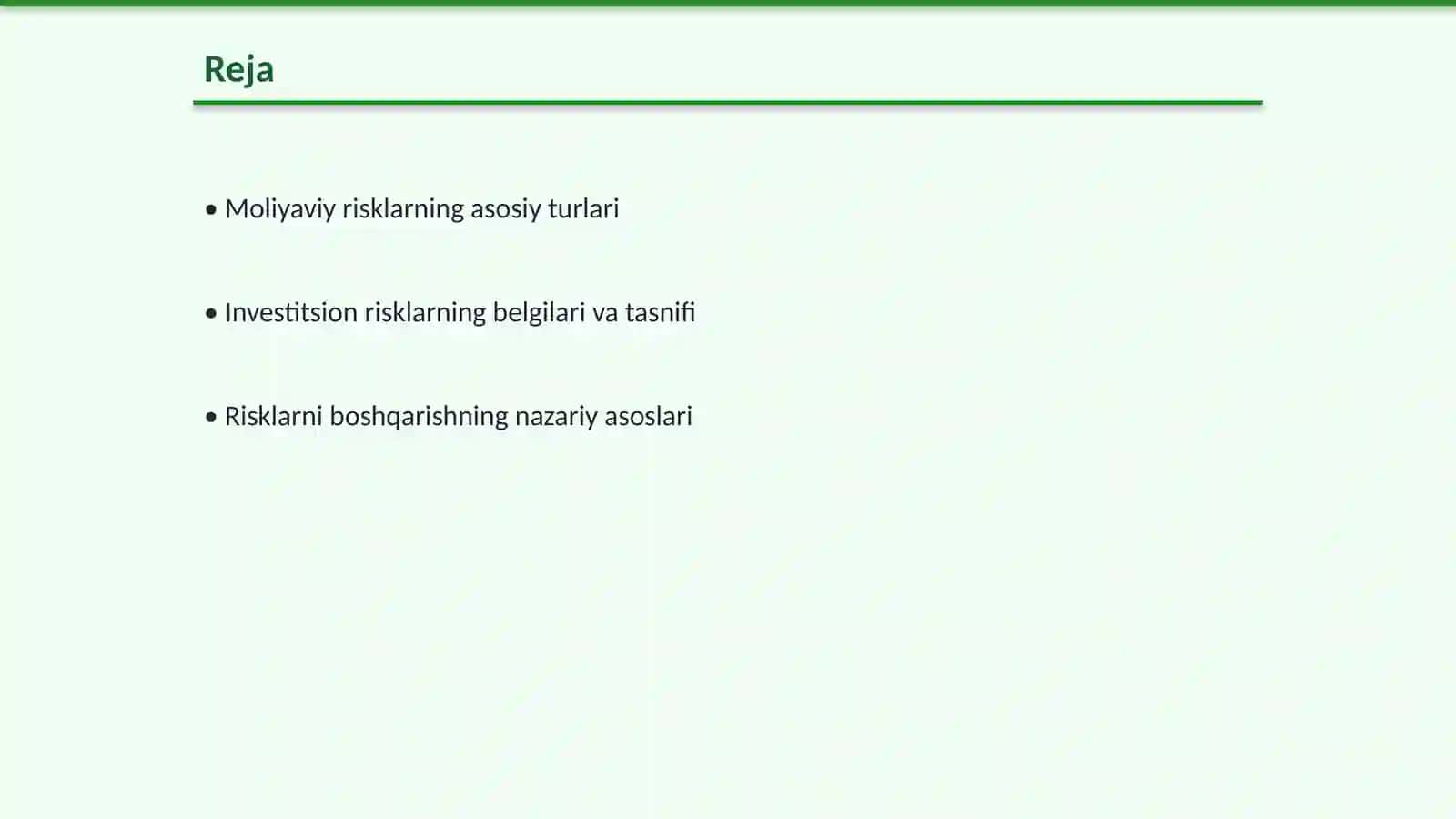 Moliyaviy va investitsion risklarni boshqarish mehanizmlari 2