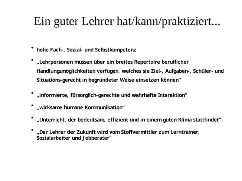 Ein guter Lehrer hat keine Probleme!? 2