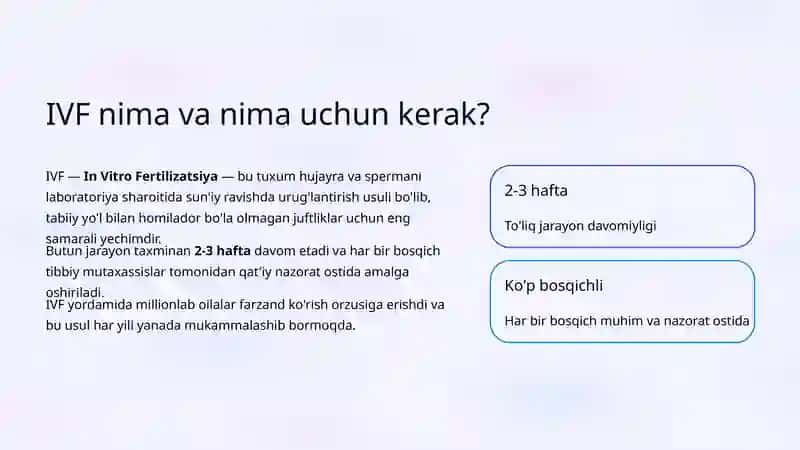 In Vitro Fertilizatsiya (IVF) Jarayoni: Bosqichlari 2