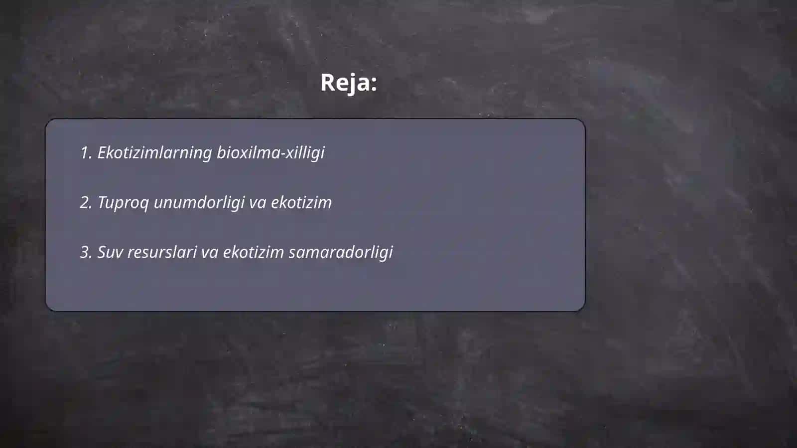 Ekotizimlarning mahsuldorligi 2