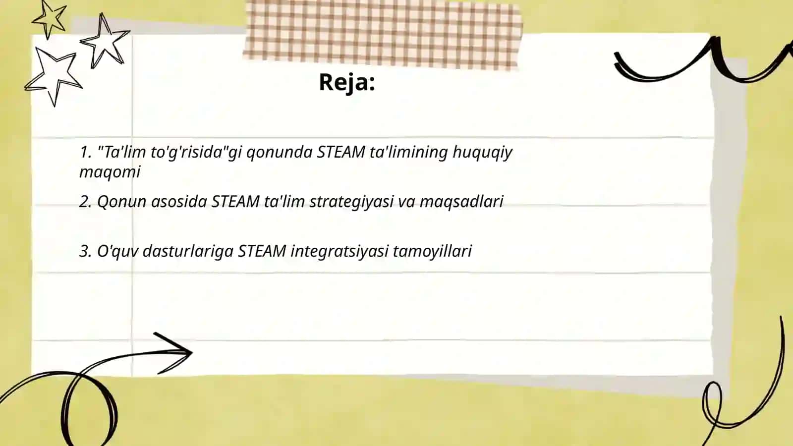Taʼlim toʻgʻrisida qonuni STEAM taʼlim 2