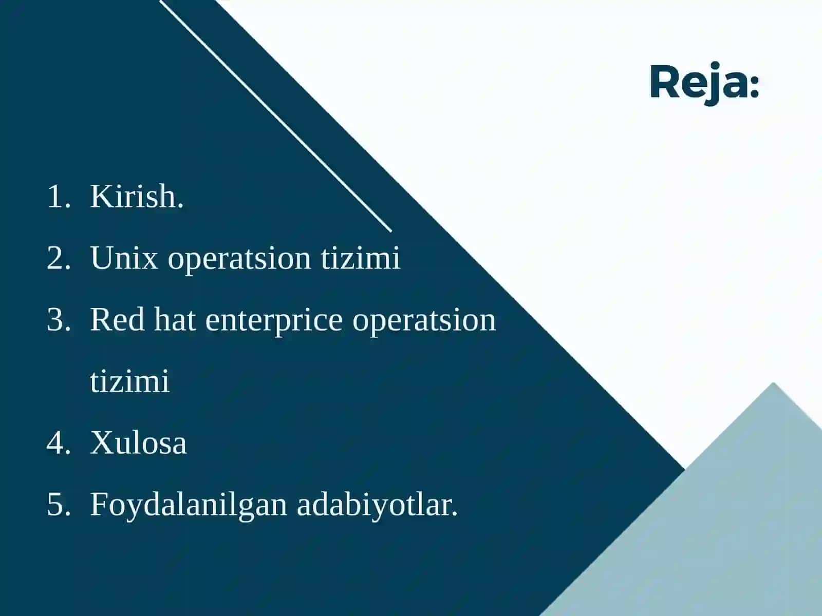 Unix operatsion tizimlari 2