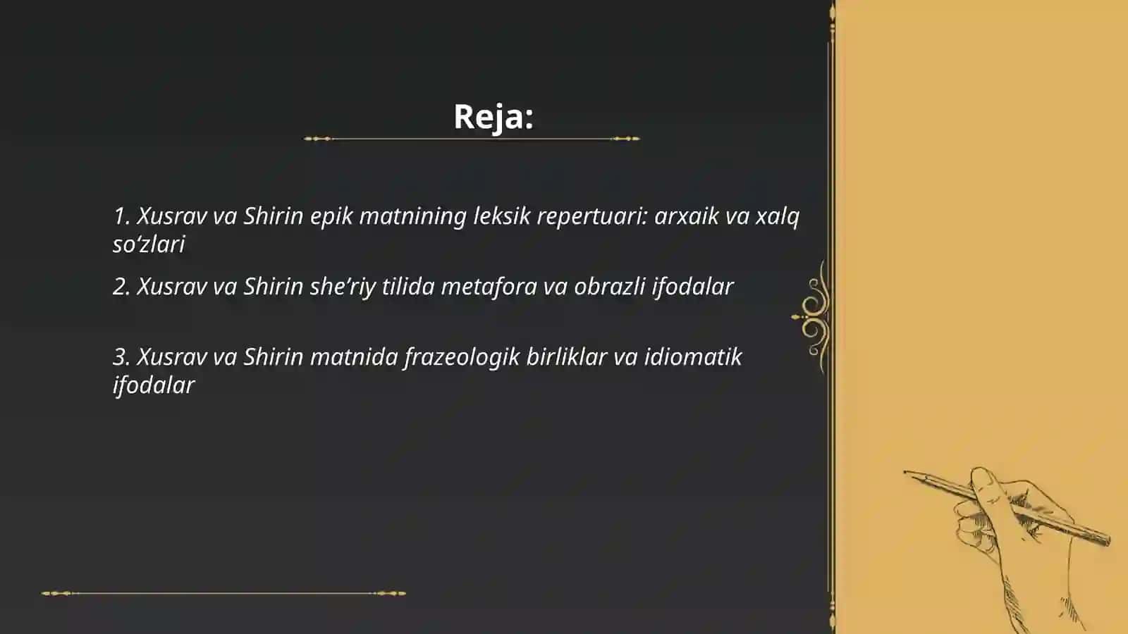 Xusrav va Shirin va Tafsir asarlarining til xususiyatlari 2