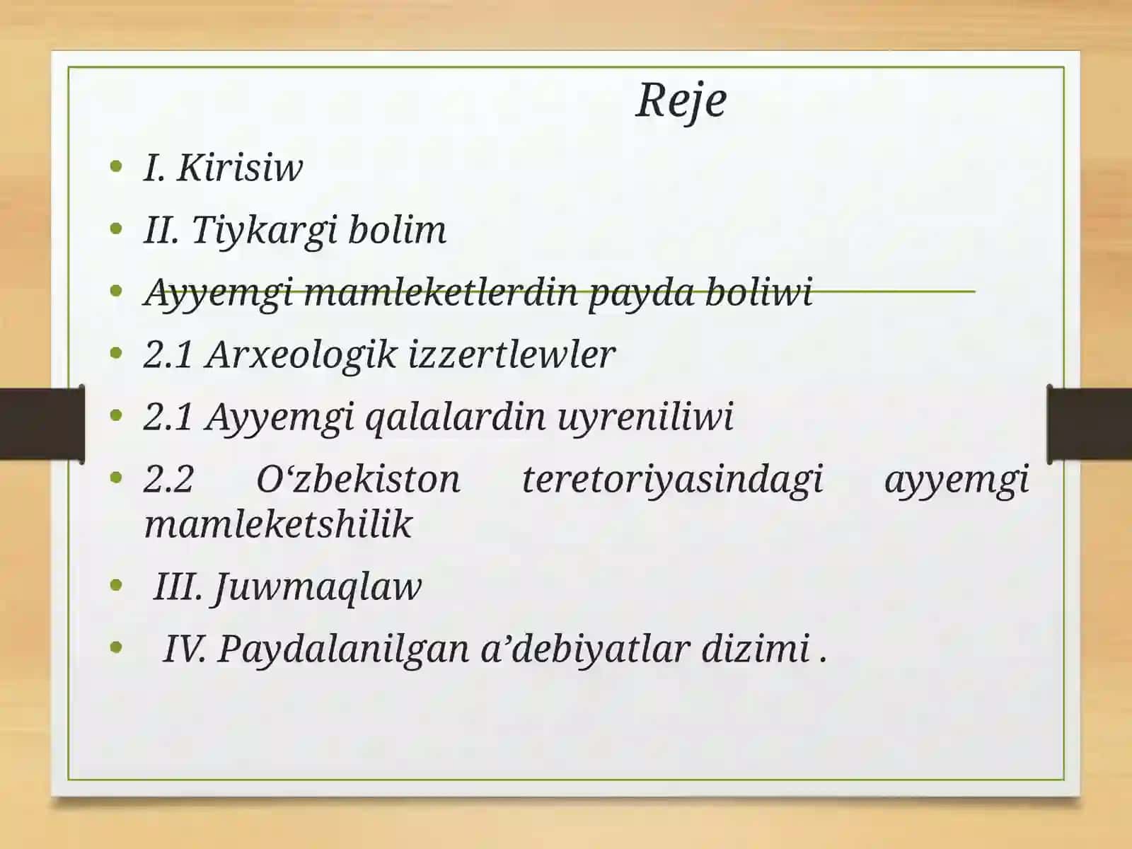 Qaraqalpaq mamleketlik universiteti tariyx Arxeologiya 2