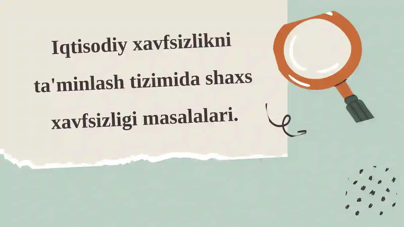 IQTISODIY XAVFSIZLIK FANIDAN 2