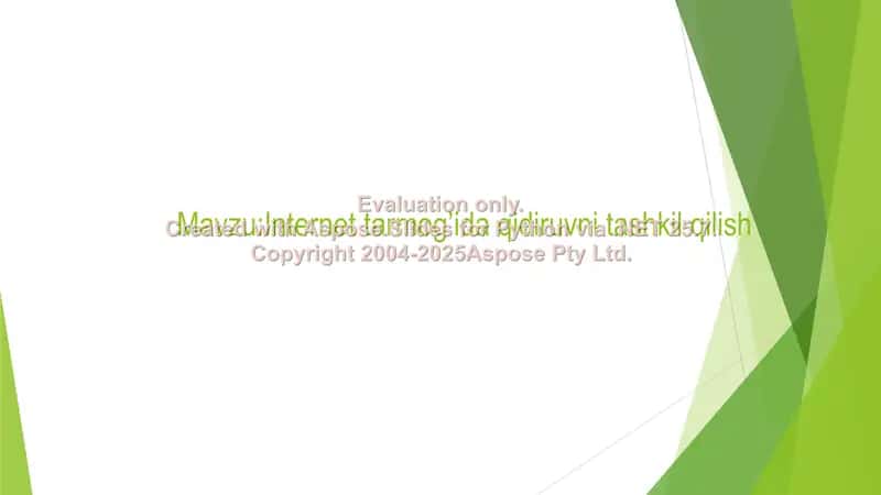 Internet tarmog’ida qidiruvni tashkil qilish prezantatsiyasi 2