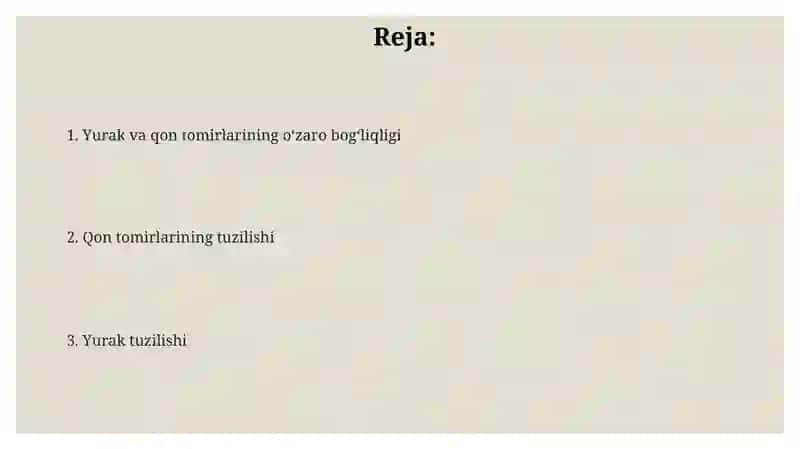 Yurak va qon tomirlarning tuzilishi 2