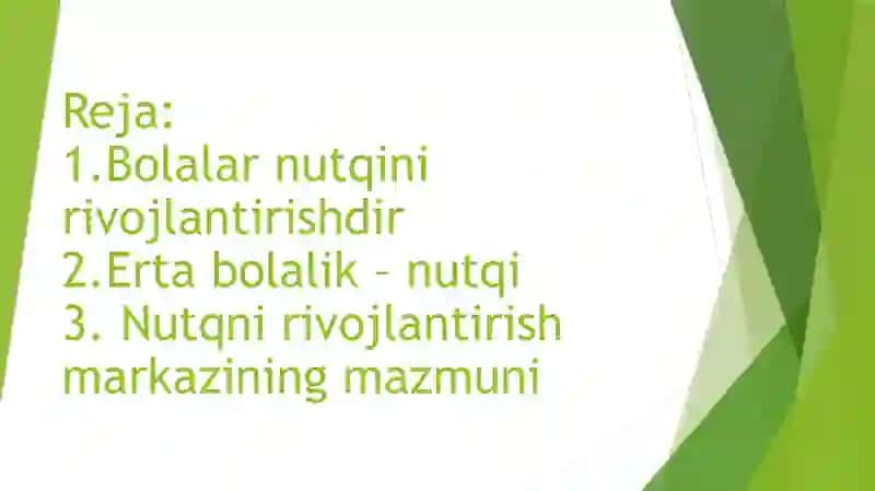Bolalar bog'chalarida til va nutq markazlarini tashkil etish 2