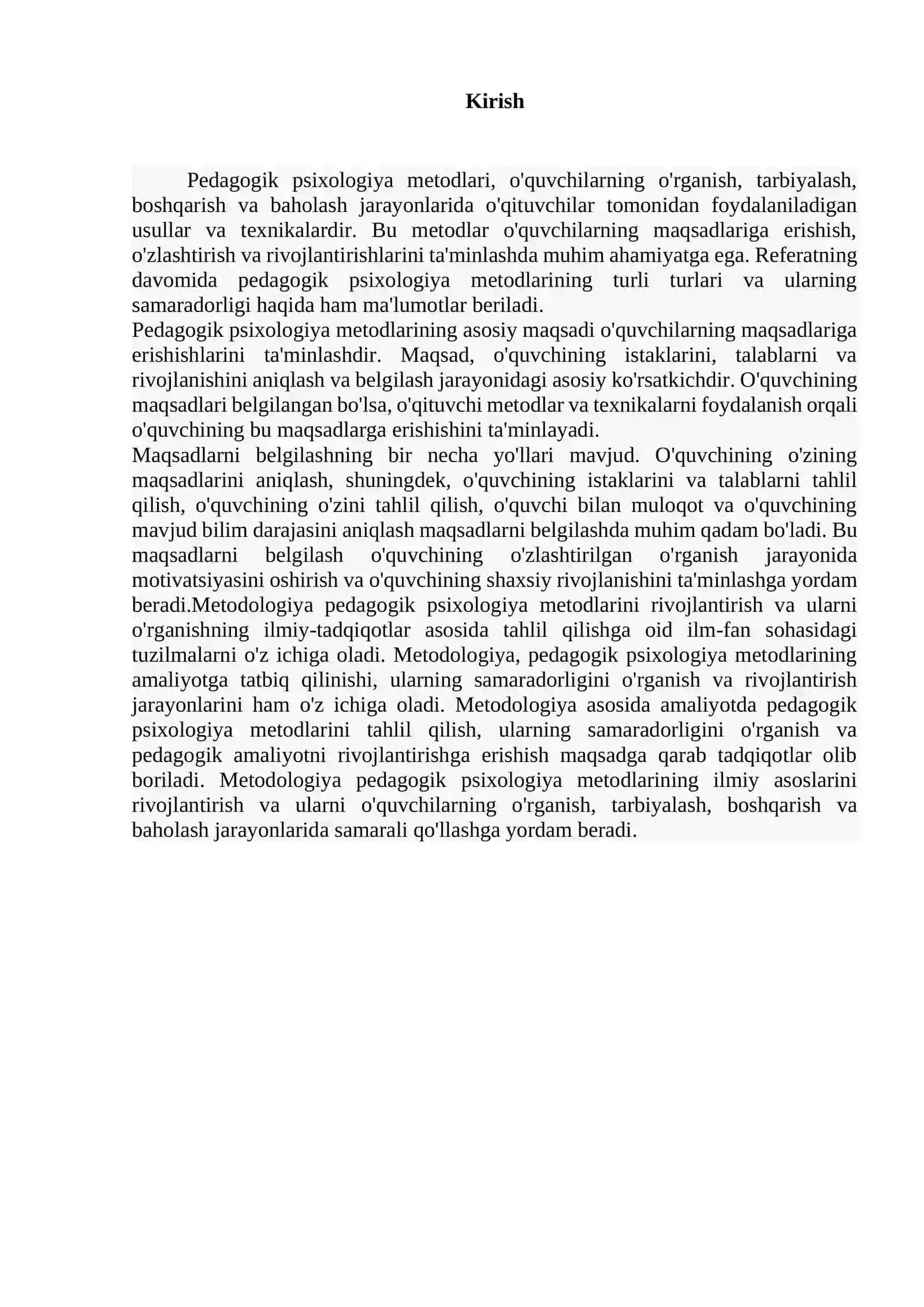Pedagogik psixologiyaning metodlari 2