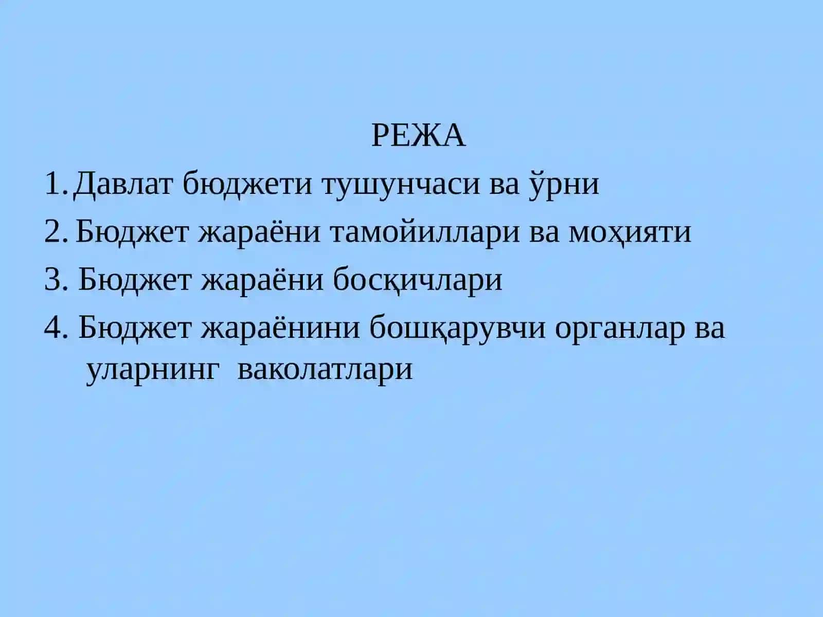 Бюджет жараёни ташкилоти 2