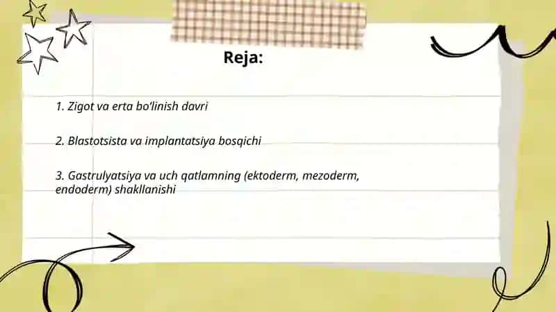 Odam embriogenezining qaltis davrlari 2