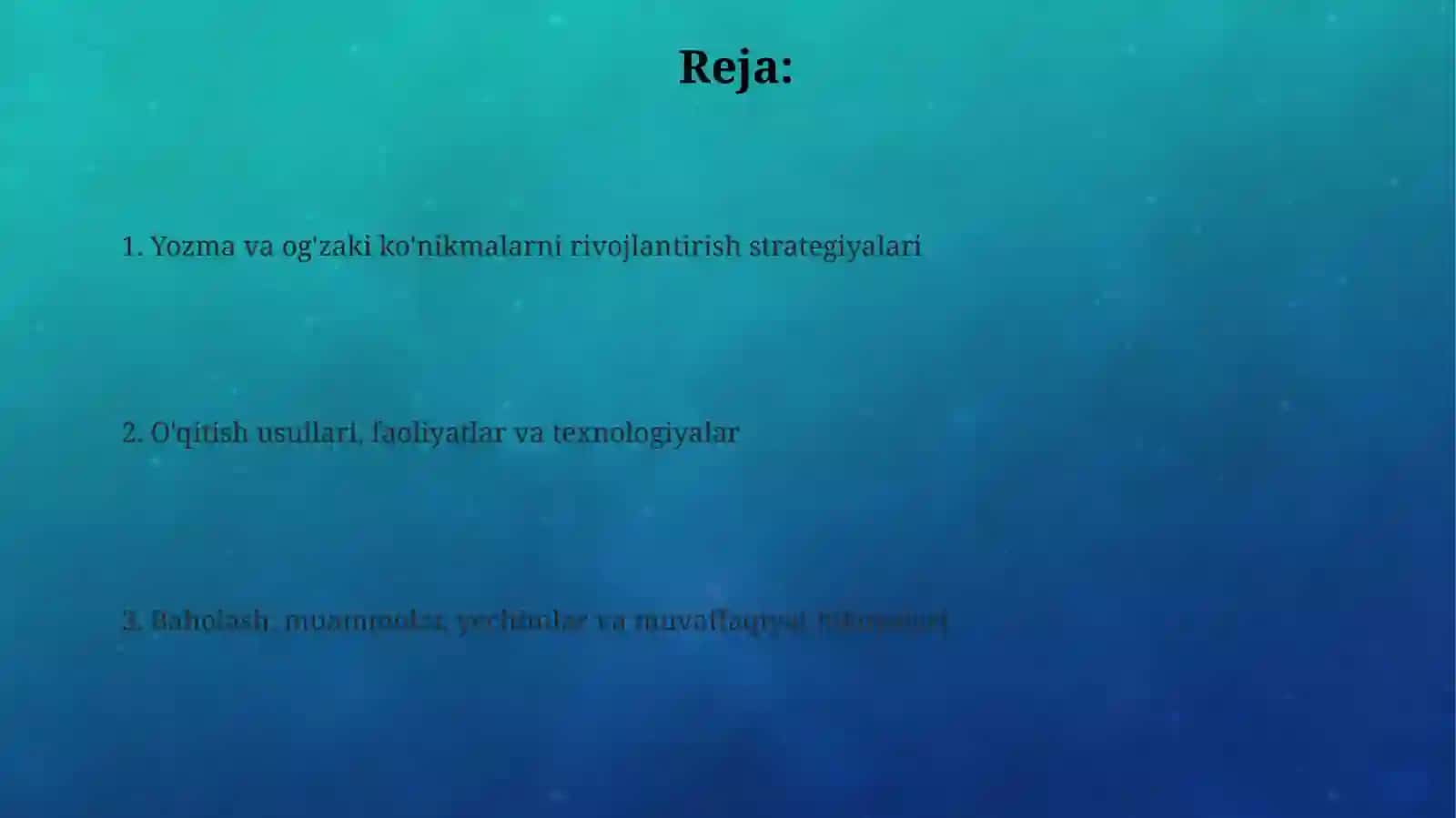 Yozma va og'zaki aloqa ko'nikmalari 2