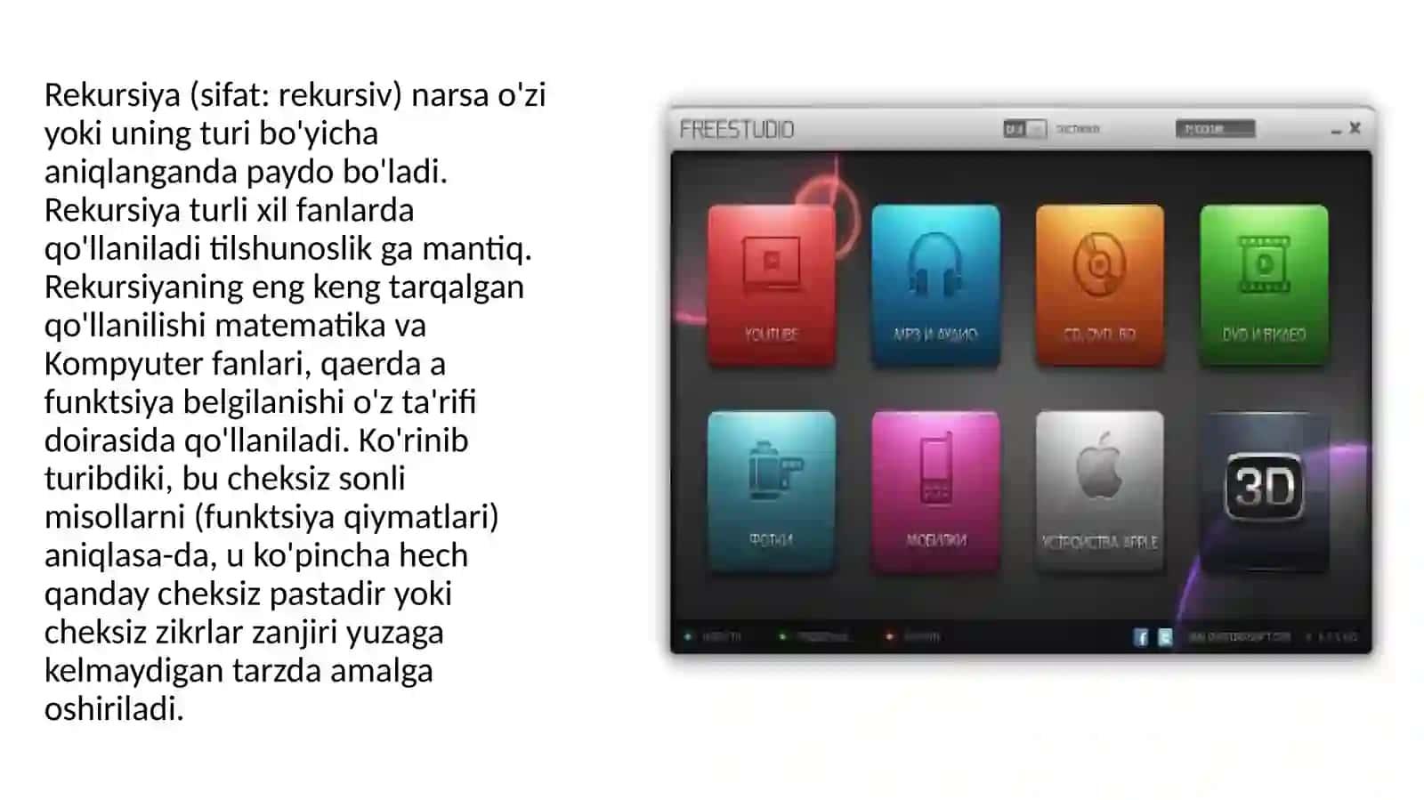 Matematikadarekursiyaningqo`llanishi 2