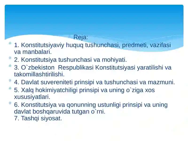 Konstitutsiyaviy huquq faniga kirsh 2