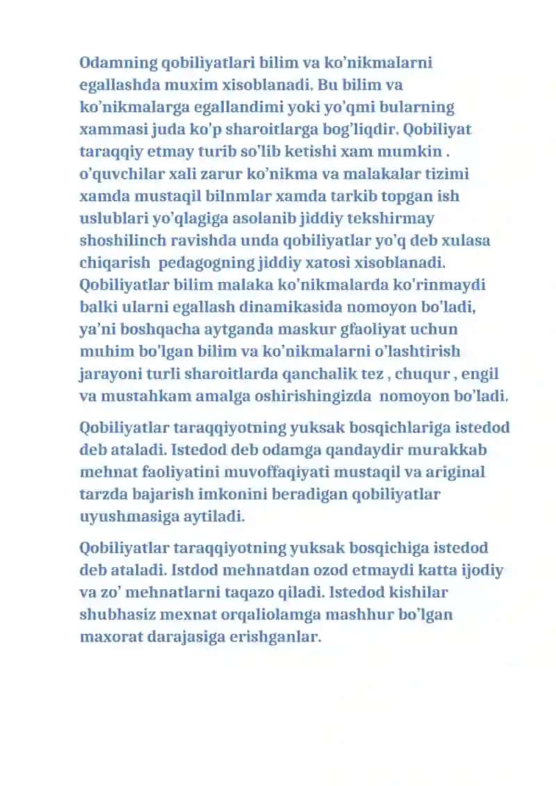 Kasbiy faoliyat va kasbiy qobiliyat 2