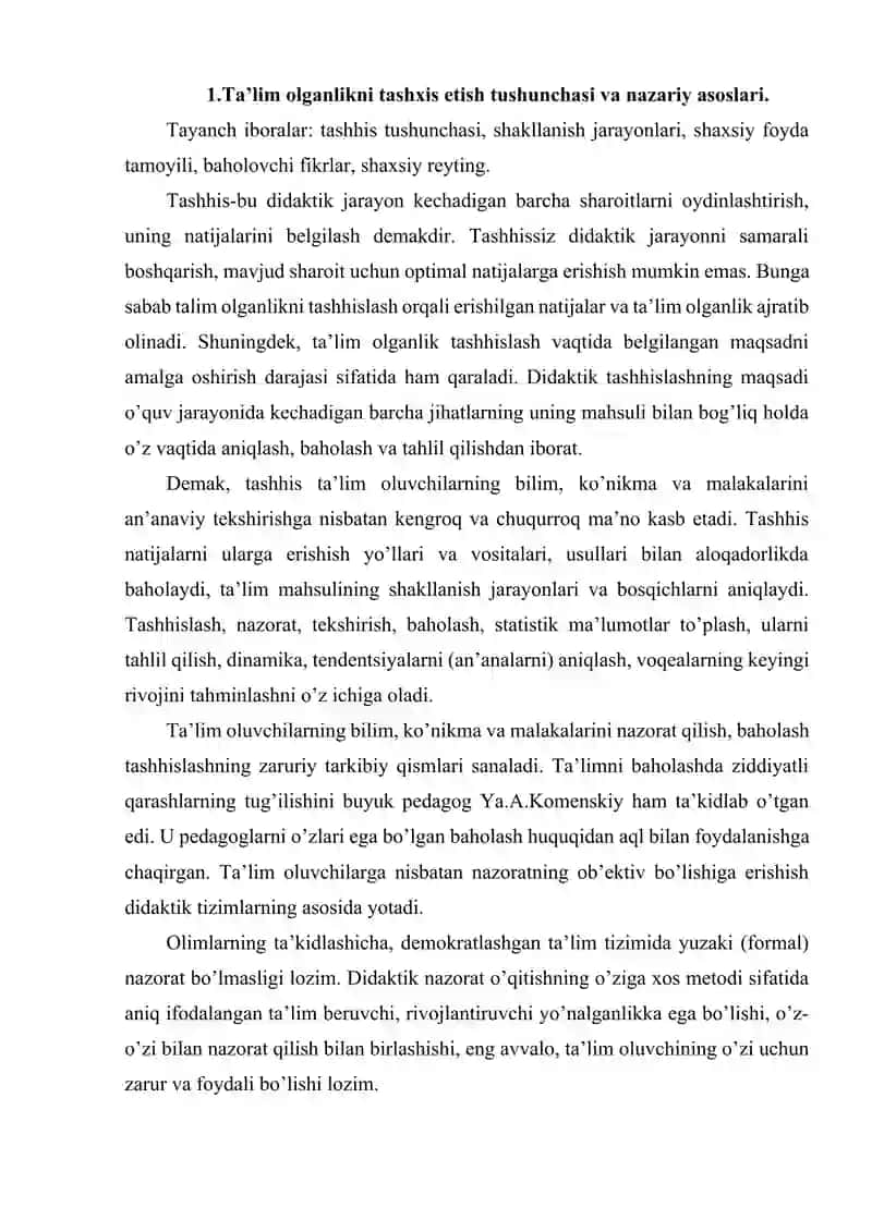 TA'LIM OLGANLIKNI TASHXIS ETISH 2