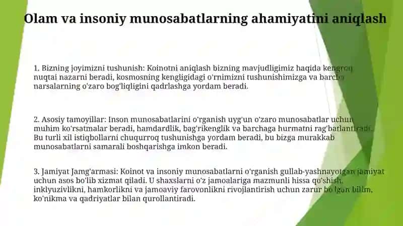 Inson munosabatlarini o'rganishning ahamiyati 2
