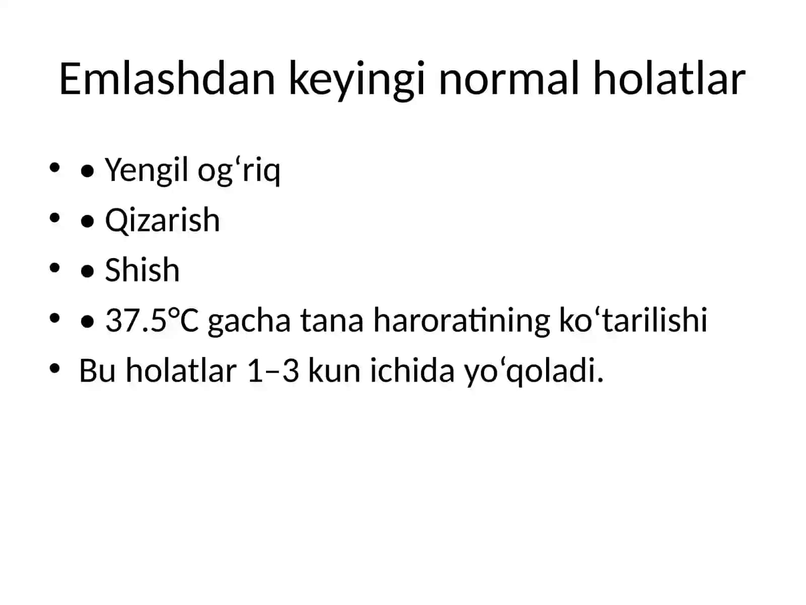 Emlashdan keyingi holatlar 2
