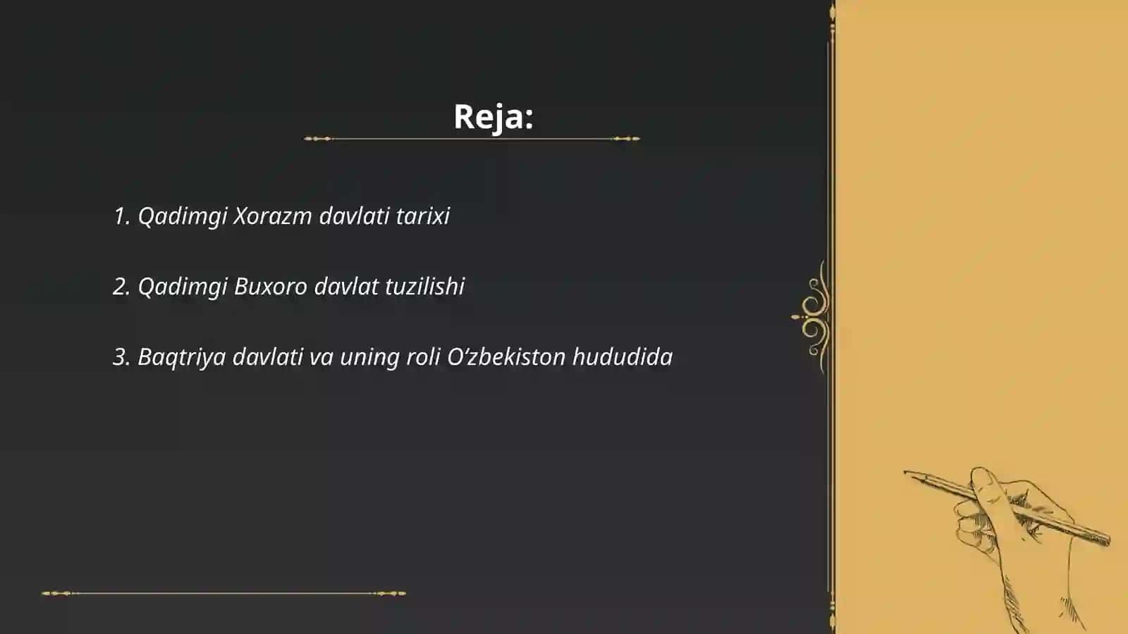 O'zbek davlatchiligining tarixiy bosqichlari (O'zbekiston hududidagi davlatlar tarixi misolida) 2