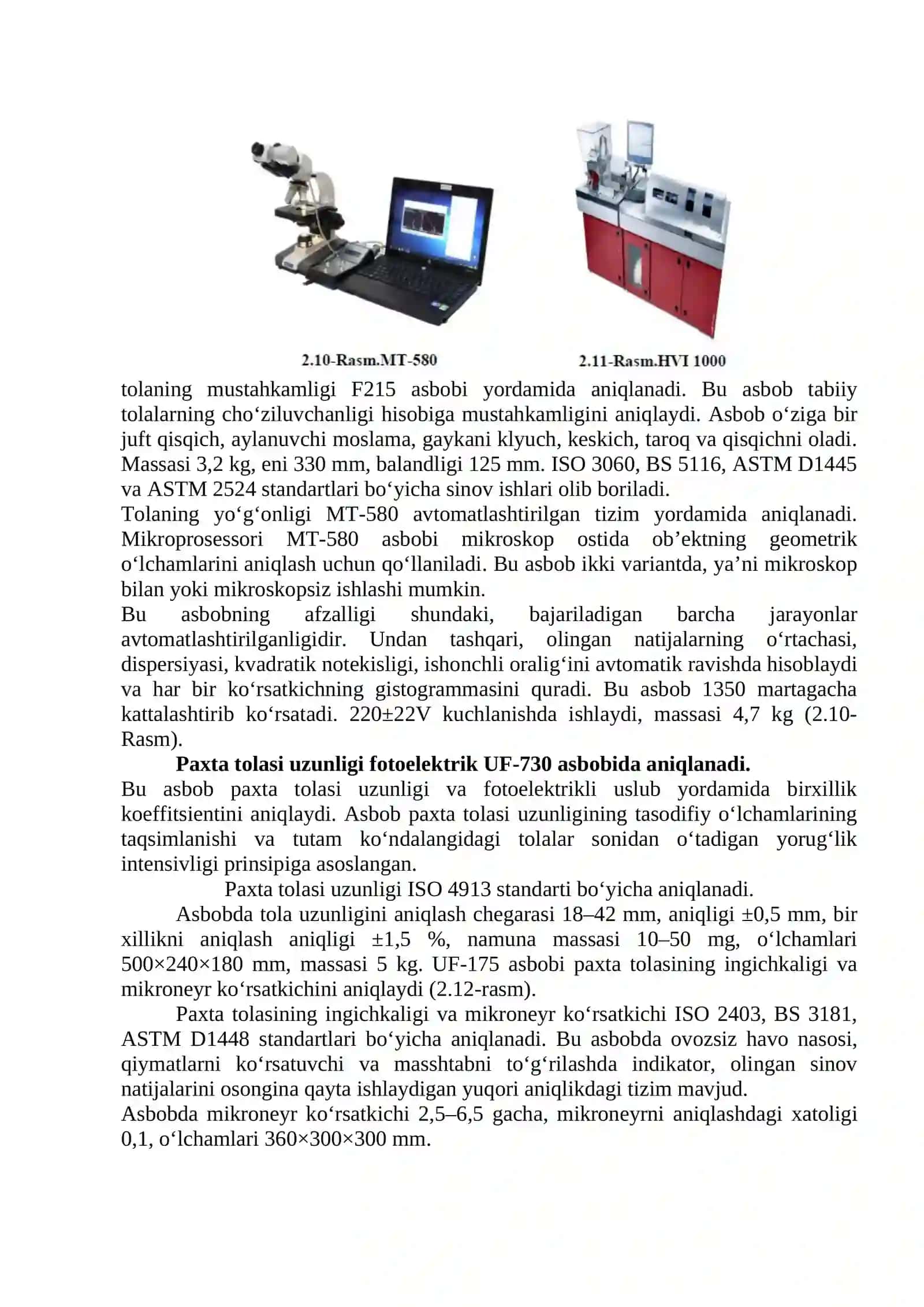 Paxta toylari sifatini nazorat qilish 2