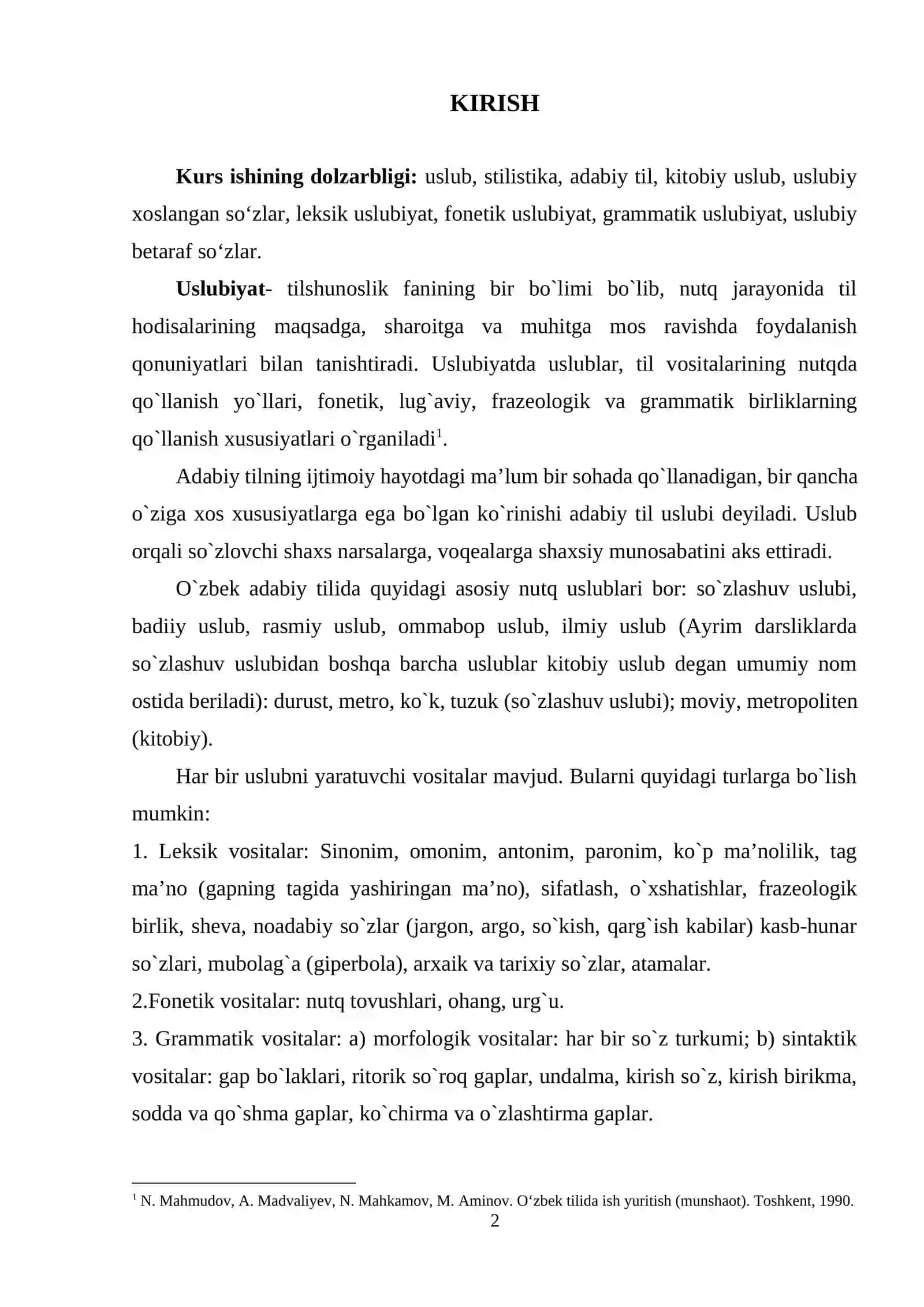O’ZBEK TILSHUNOSLIGIDA USLUBIYAT 2