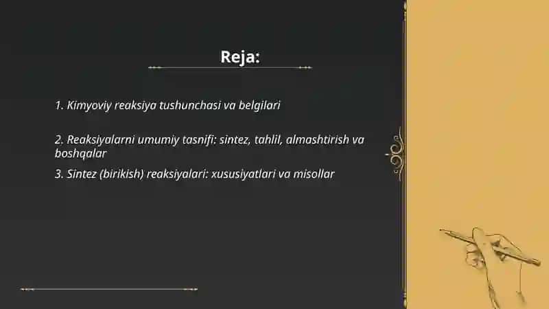 Kimyoviy reakaiyalar va uning siniflarga bolinishi 2