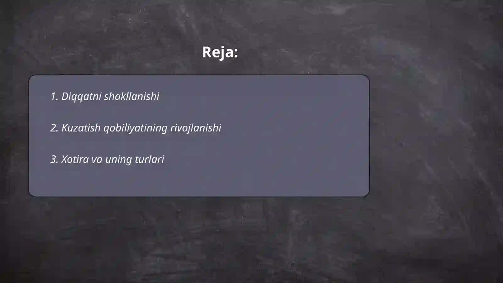 Diqqatni shakllanishi 2