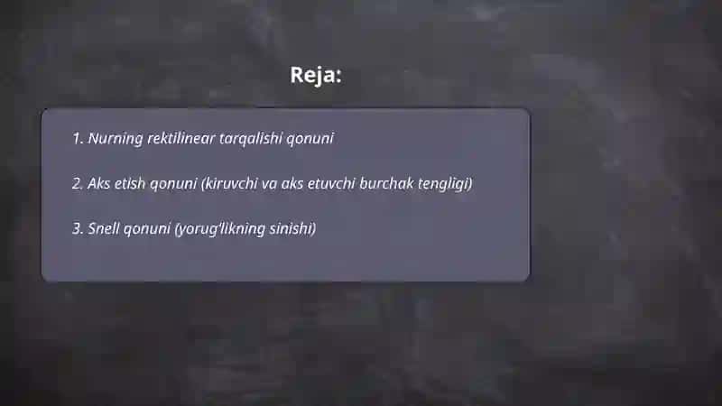 Geometrik optika qonunlari 2