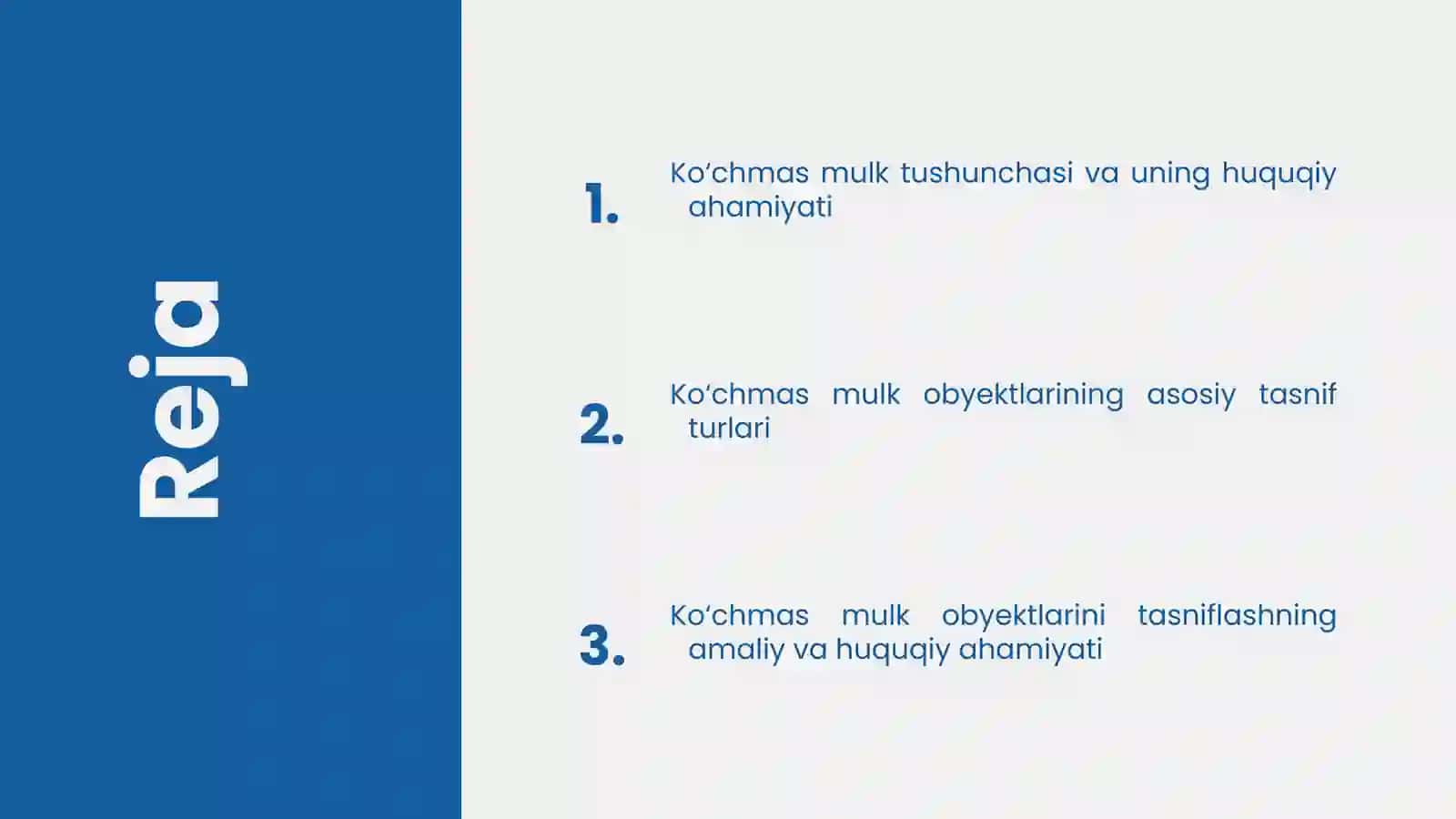 Ko'chmas mulk obyektlarining tasniflanish tizimi 2