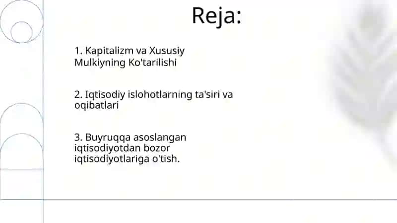 Iqtisodiy Islohotlar 2