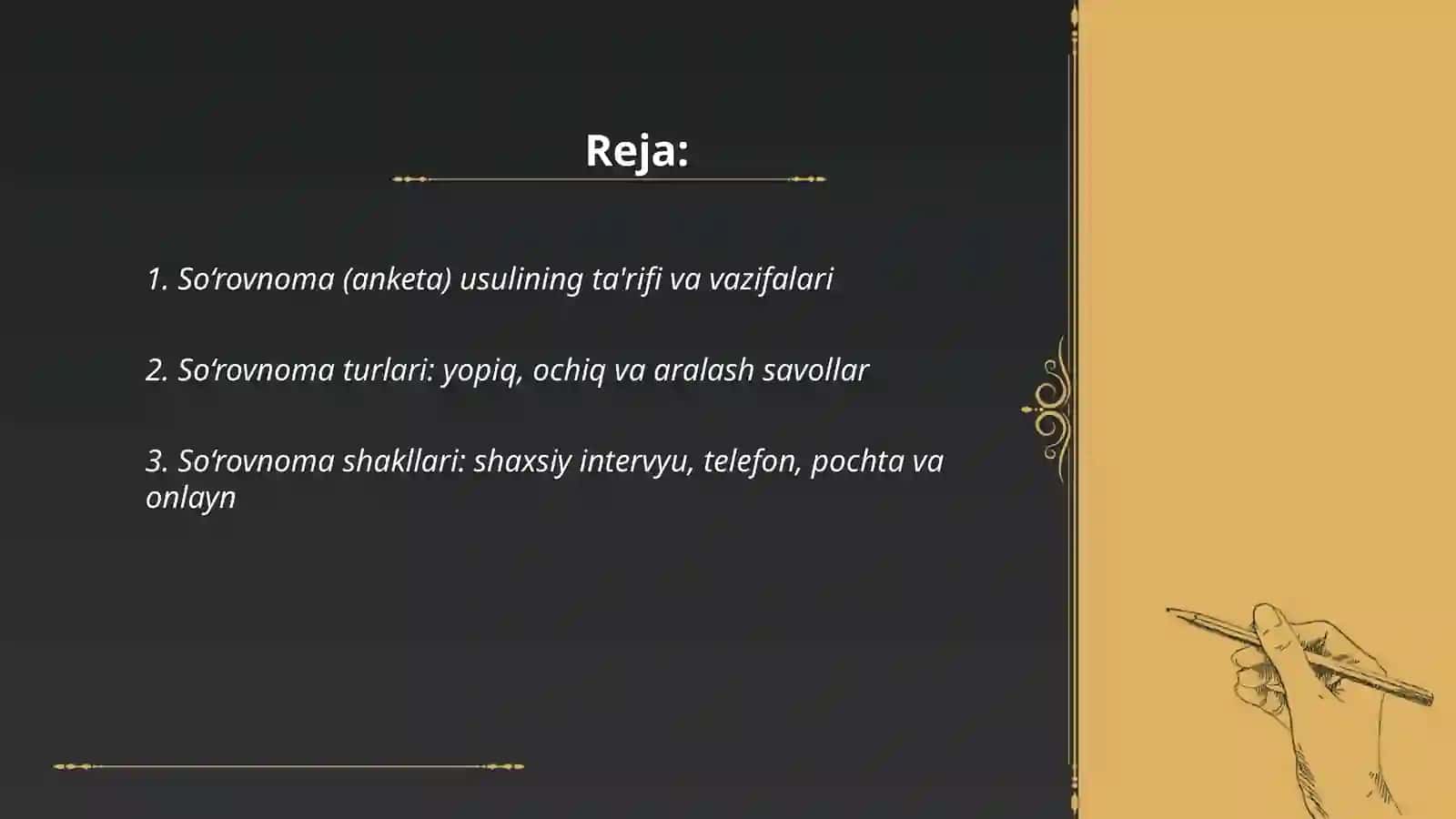 So‘rovnoma (anketa) usuli 2