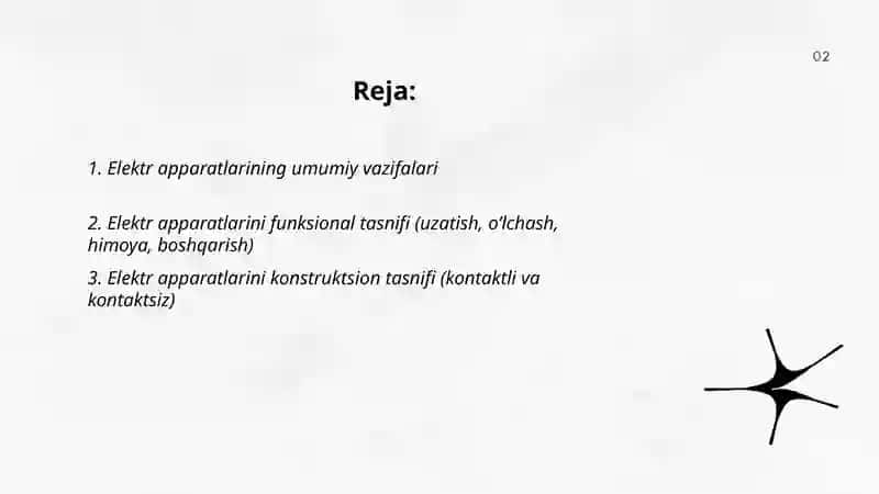 Elektr apparatlarining vazifasi va tasnifi 2