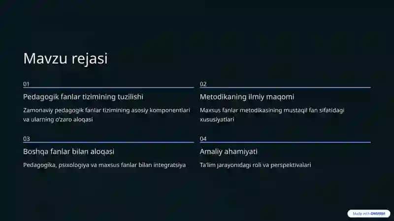 Pedagogik fanlar tizimi 2