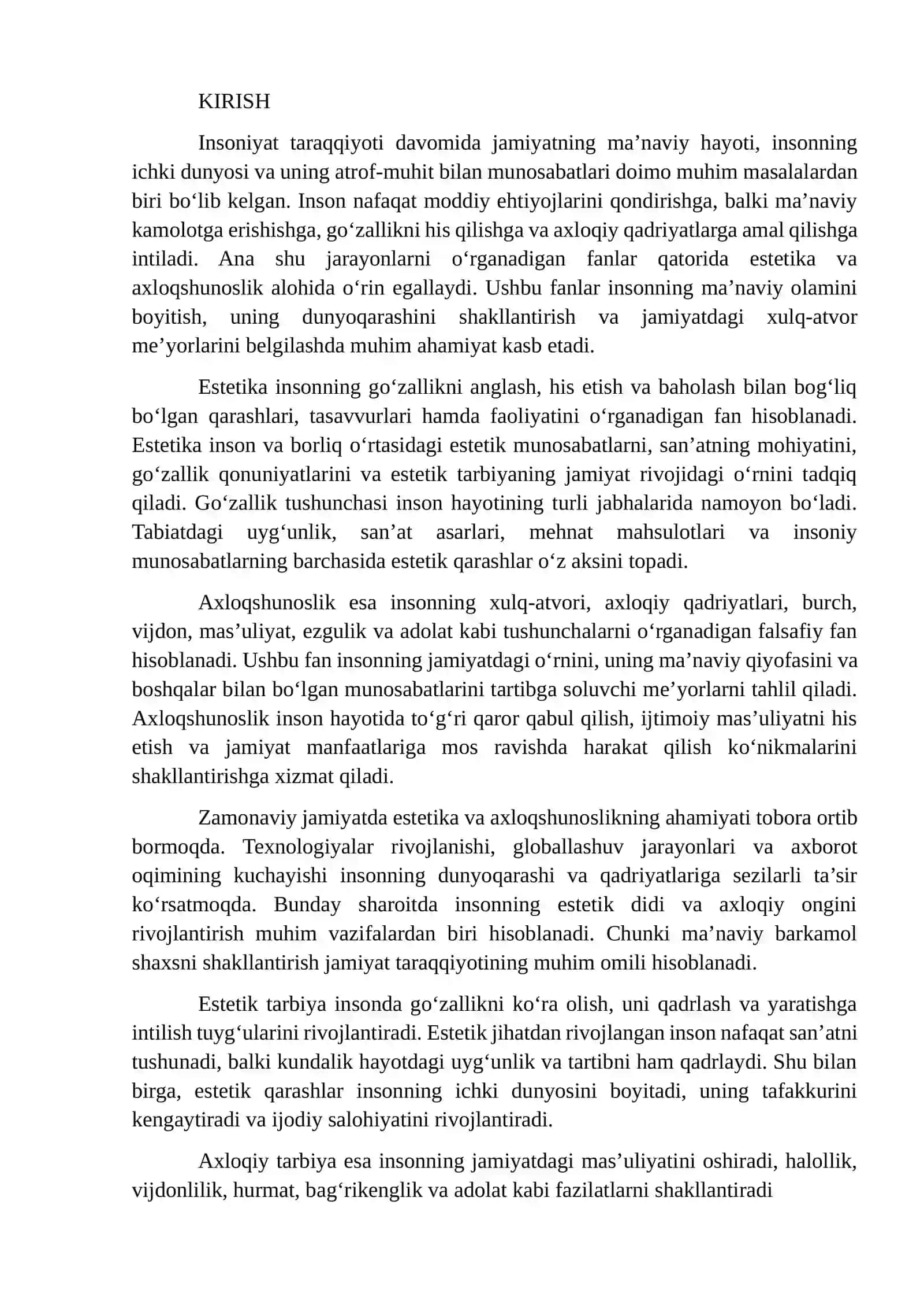 Estetika va axloqshunoslik 2