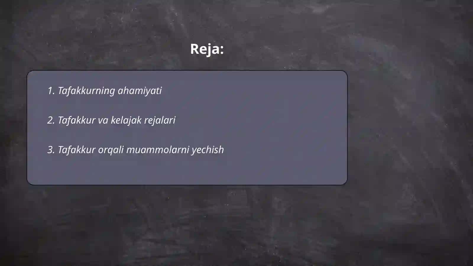 Tafakkur- kelajakka yetaklovchi vosita 2