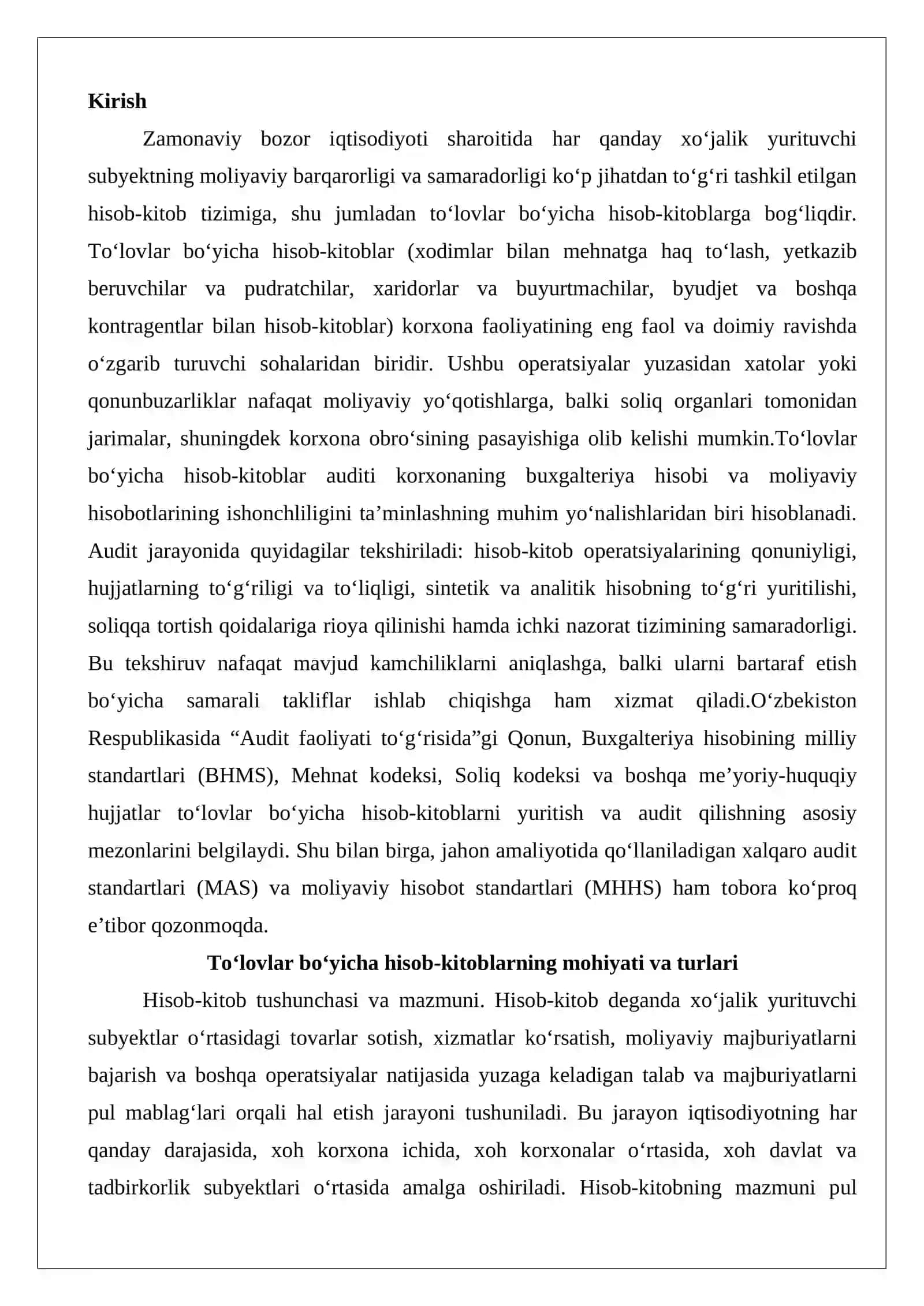 To‘lovlar bo‘yicha hisob-kitoblar auditi 2