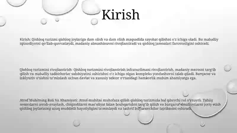 Qishloq Turizmini Rivojlantirish 2