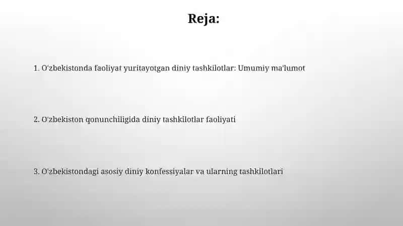 Oʻzbekistondagi diniy tashkilotlar 2