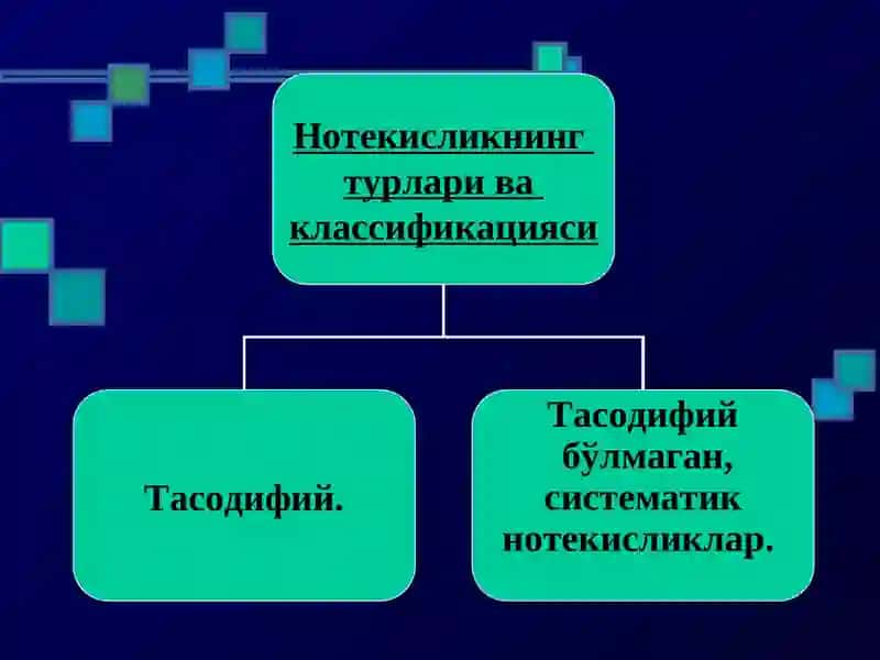 Нотекисликнинг турлари ва классификацияси 2