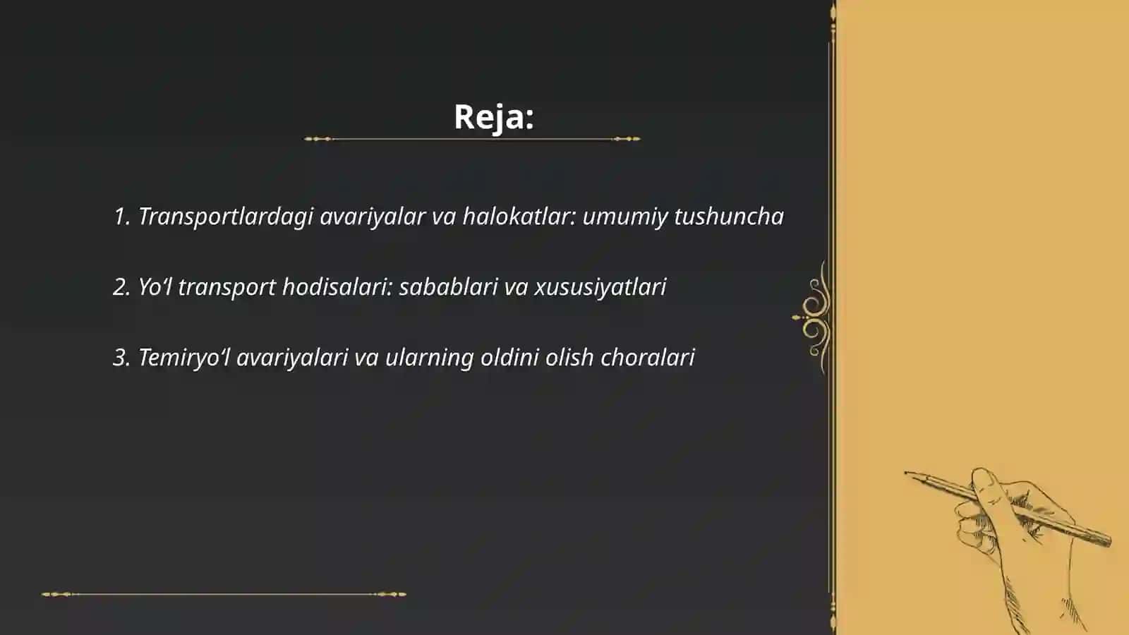 Transportlardagi avariyalar va halokatlar 2