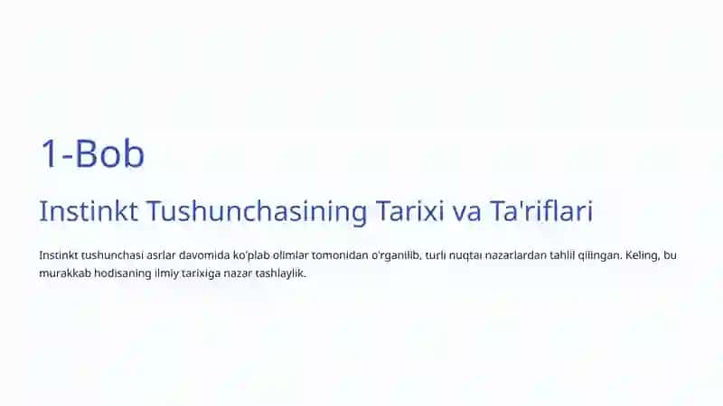 Instinkt va Xulq-Atvor: Tabiiy Harakatlar Sirlarini O'rganish 2