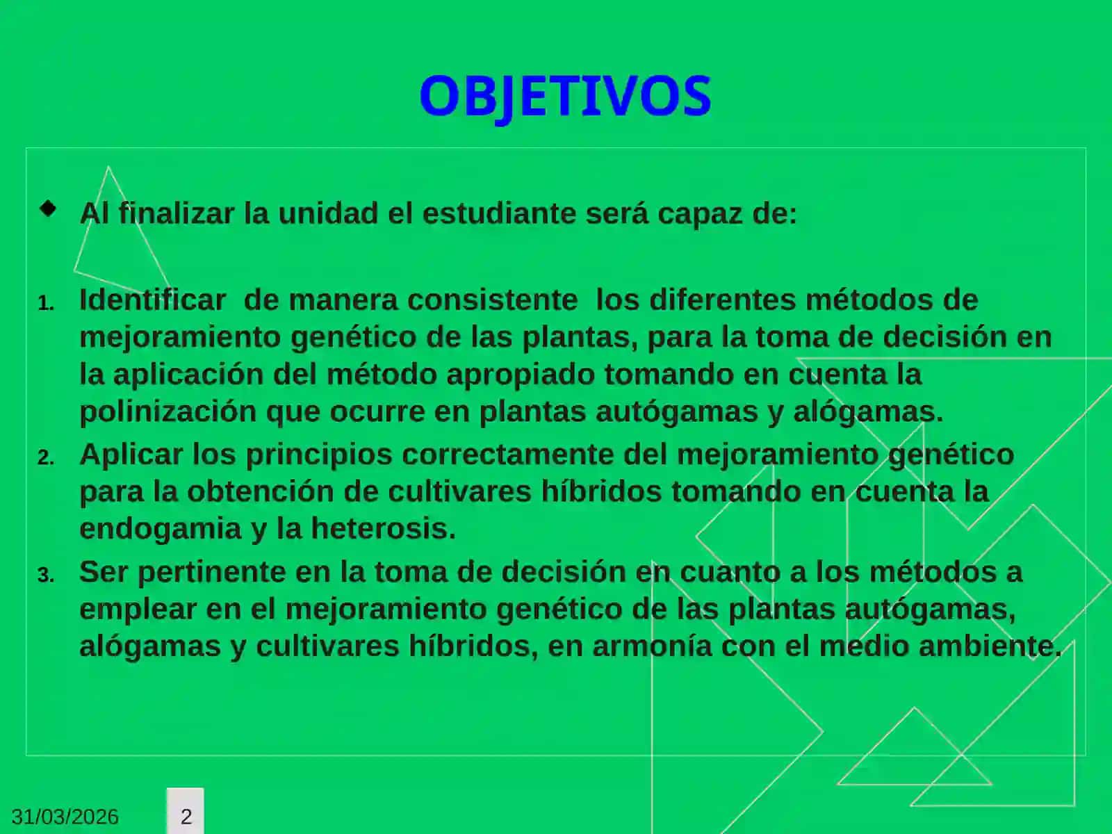 Métodos de fitomejoramiento 2