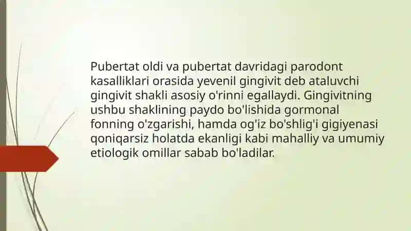 Bolalarda Pubertat Parodont Kasalliklari 2