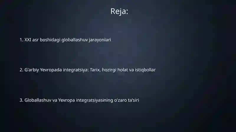 Globalizatsiya va integratsiya 2