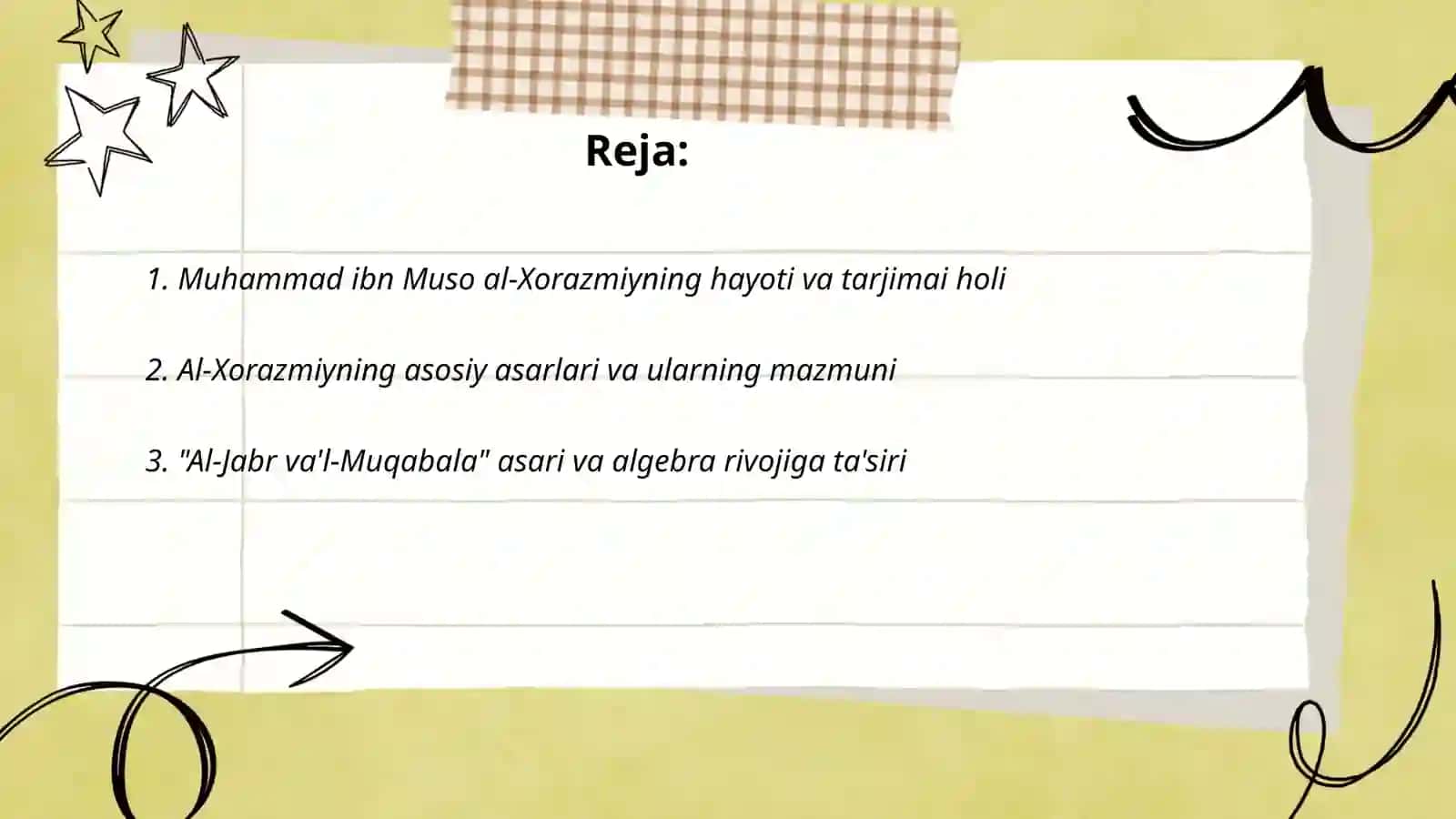 Muhammad ibn Muso al-Xorazmiyning hayoti va tarjimai holi 2