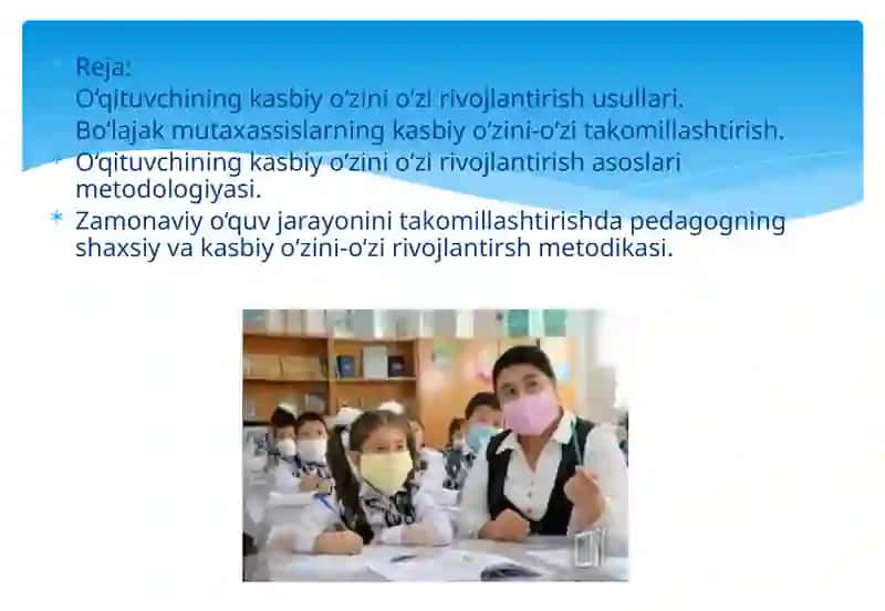 O‘qituvchining kasbiy o‘zini o‘zi rivojlantirish 2